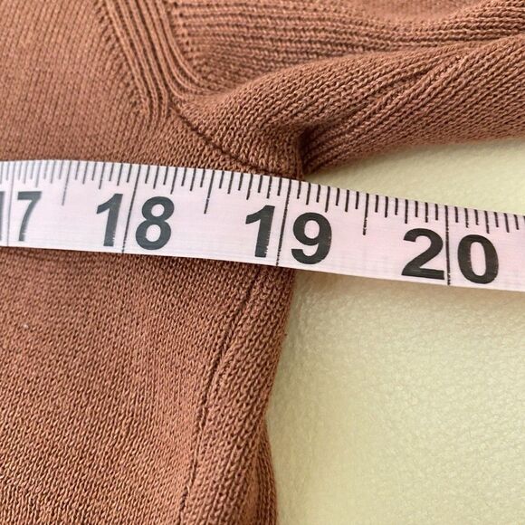 PERUVIAN CONNECTION Rust Brown Short Sleeve 100% Pima Cotton Womens Sweater XL - Picture 6 of 8